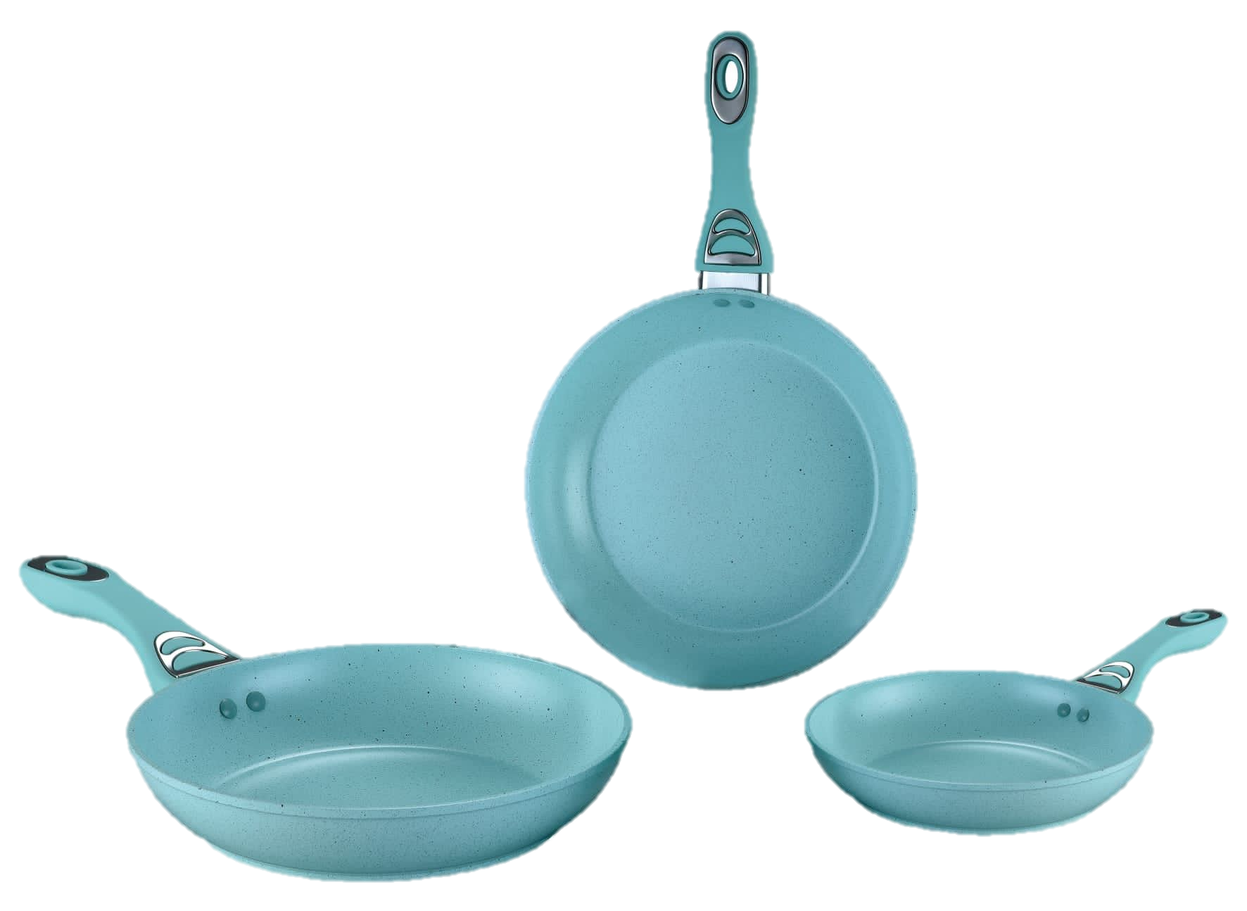 3-Piece Nonstick Marble Coated Frying Pan Set - Durable Aluminum Cookware for Sauteing, Frying & Cooking - Perfect for Home Kitchen, Restaurant & Camping Use
