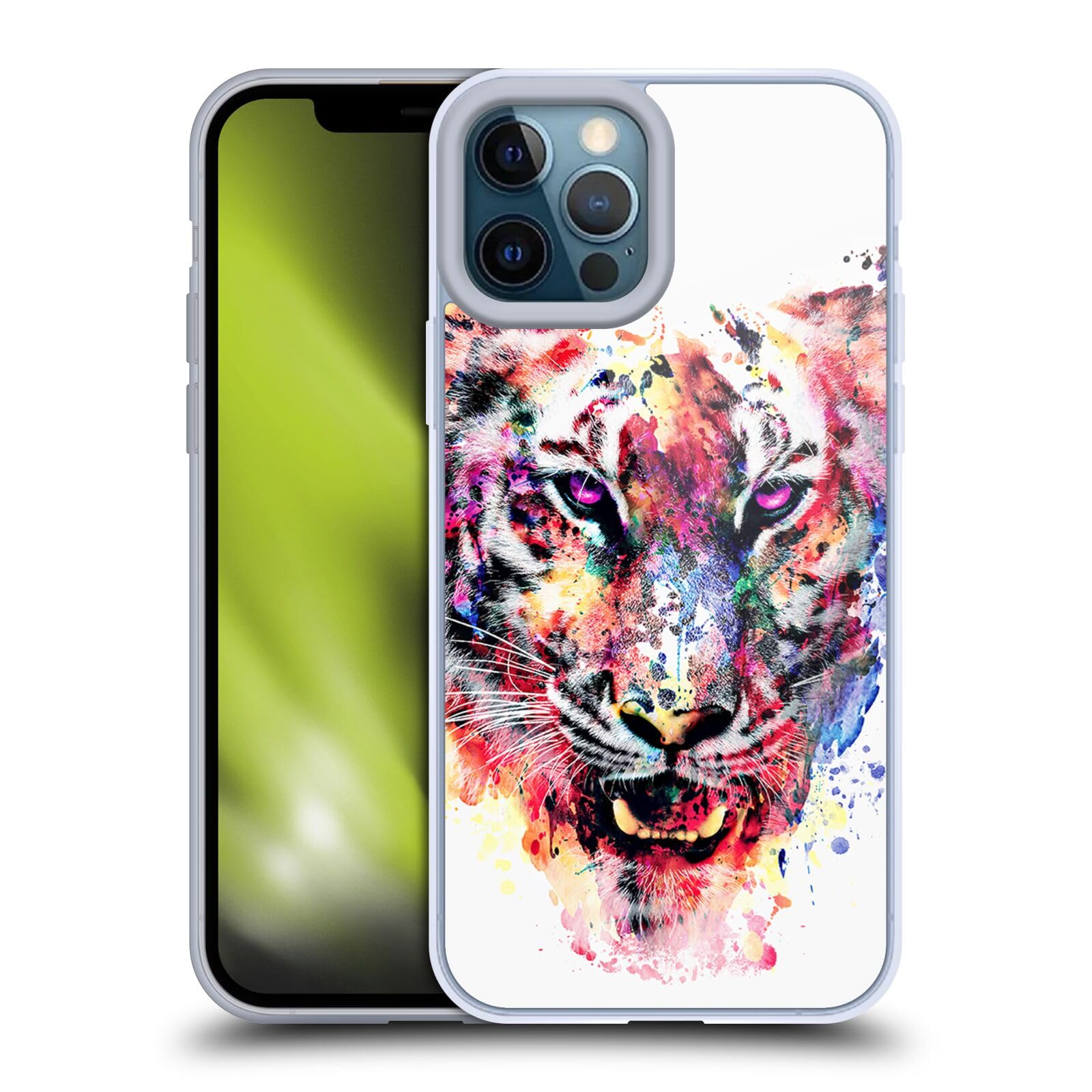 Officially Licensed Riza Peker Eye of The Tiger Animals Soft Gel Case for Apple iPhone 12 Pro Max - Durable Protective Cover with Unique Design for Everyday Use and Style Statement