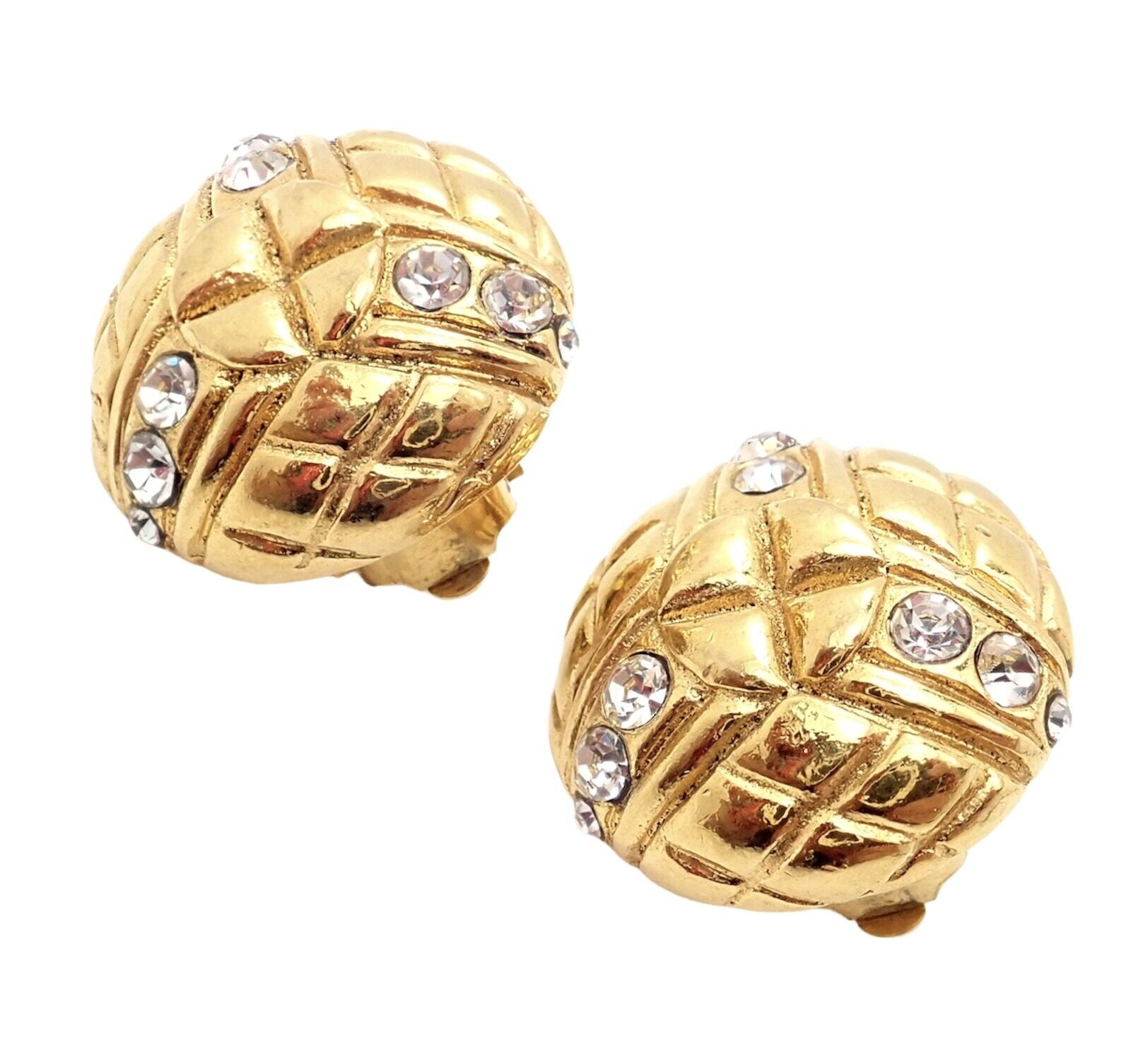Vintage Chanel Paris France Crystal Earrings 1970s - Authentic Retro Luxury Jewelry for Women - Perfect for Parties, Weddings & Special Occasions