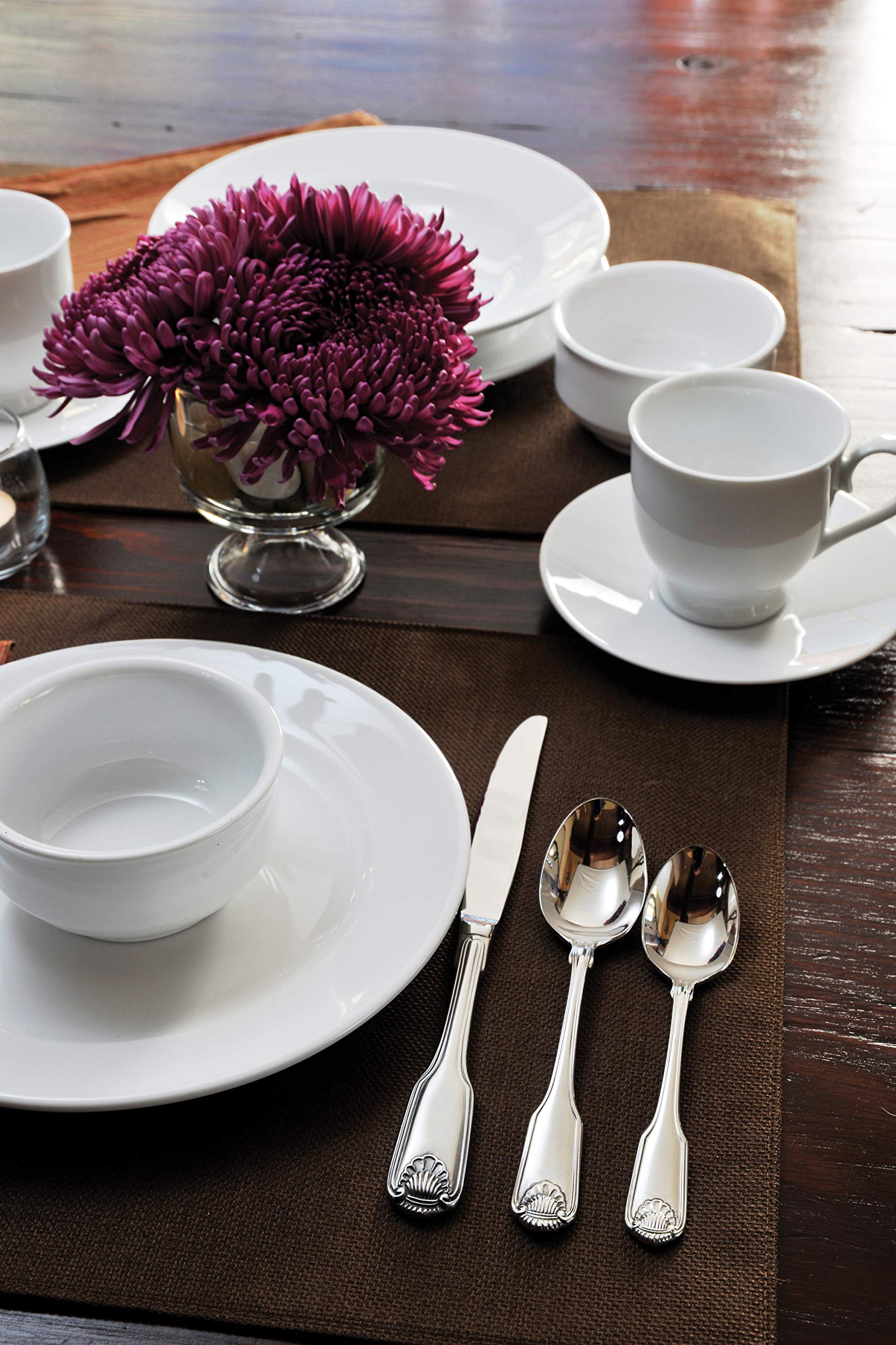 Oneida Classic Shell Teaspoon Set - 12 or 36 Pieces, Stainless Steel Silverware for Restaurant, Catering & Home Dining