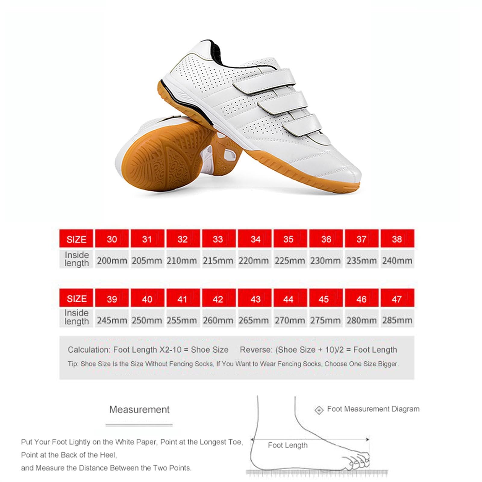 Professional Fencing Shoes for Kids & Adults - Lightweight Competition & Training Footwear (White, Size 34) - Perfect for Fencing Tournaments, Practice Sessions & Martial Arts Training