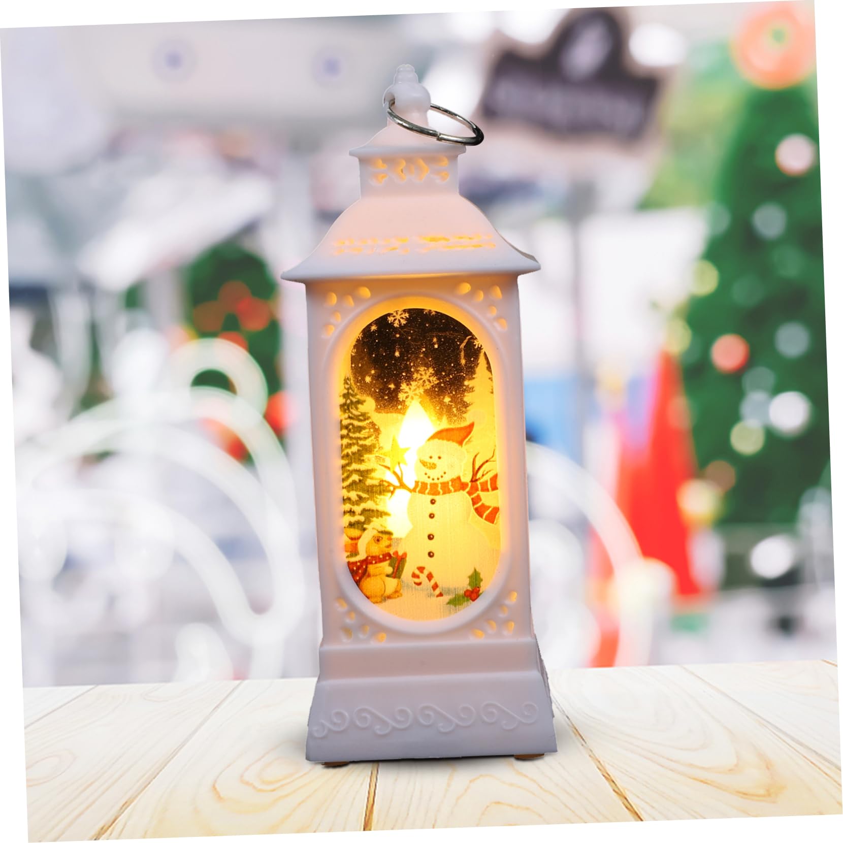 2 Pack LED Christmas Candle Lanterns - Battery Operated Snowman Decor with Warm White Lights, Hanging/Tabletop Holiday Decor for Home, Party, Xmas Tree & Winter Decoration