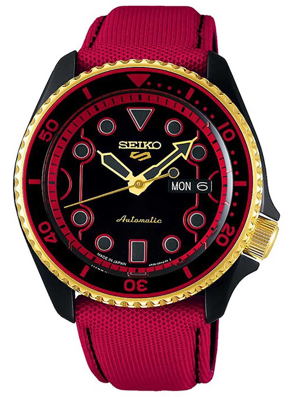SEIKO 5 Sports Street Fighter V Limited Edition Ken Model SBSA080 Automatic Watch - Made in Japan | JDM Collectible | Perfect for Gamers, Anime Fans & Watch Enthusiasts