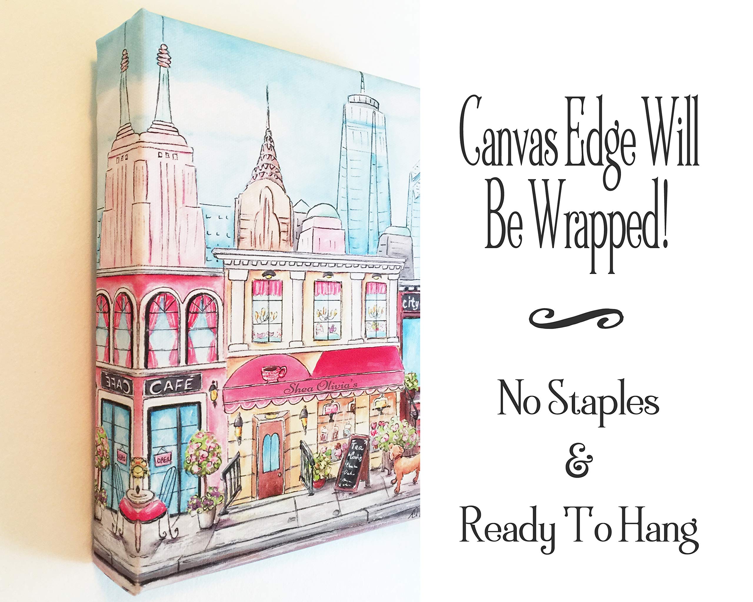 Personalized Travel Theme Baby Nursery Wall Art - 3 Piece Set of Museum Wrapped Canvases (24x36