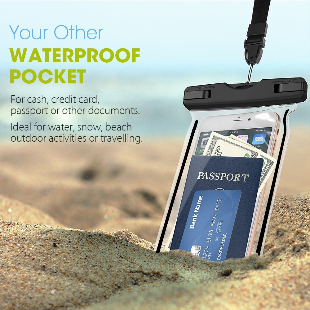 Waterproof Phone Case 2 Pack - Universal Dry Bag Pouch for iPhone 15 14 13 12 Pro Max Plus & Samsung Galaxy S23 S24 Google Pixel (Up to 7.5