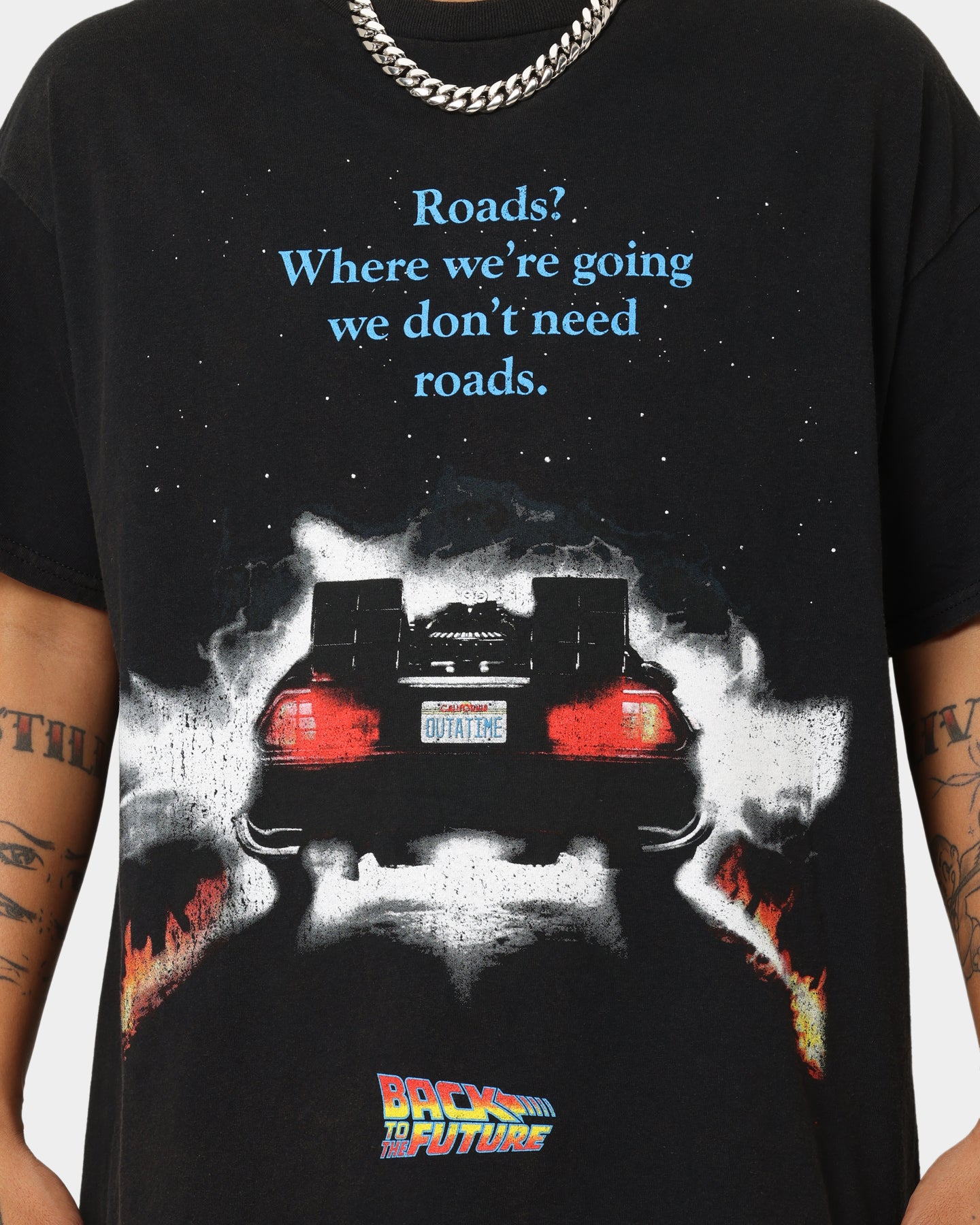 Vintage Back To The Future Movie T-Shirt - Washed Black Cotton Tee - Retro 80s Inspired Graphic Tee - Perfect for Movie Fans, Cosplay, and Casual Wear