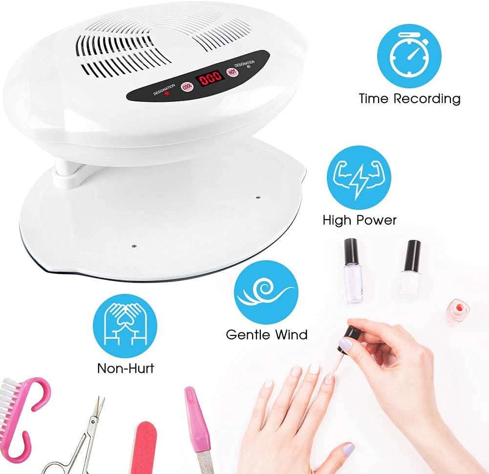 Professional Induction Nail Dryer Machine - Dual Cold & Warm Air Nail Polish Dryer for Gel & Acrylic Nails - Perfect for Home Salon, Nail Art Studio & DIY Manicures
