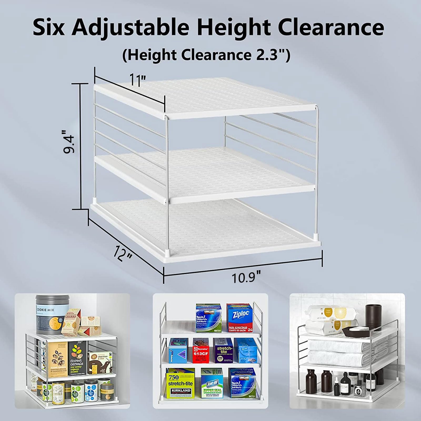 Upgraded Kitchen Cabinet Organizer with Divided Compartments - Plastic Bag, Wrap, Foil & Snack Storage Box for Pantry Organization - Under Sink Storage Solution for Clutter-Free Kitchen (Perfect for Small Spaces & Apartment Living)