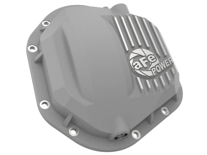 AFE Street Series Raw Front Differential Cover for Ford Diesel Trucks 1994.5-2014 (7.3L/6.0L/6.4L/6.7L V8) - Heavy Duty Protection for Off-Road & Towing