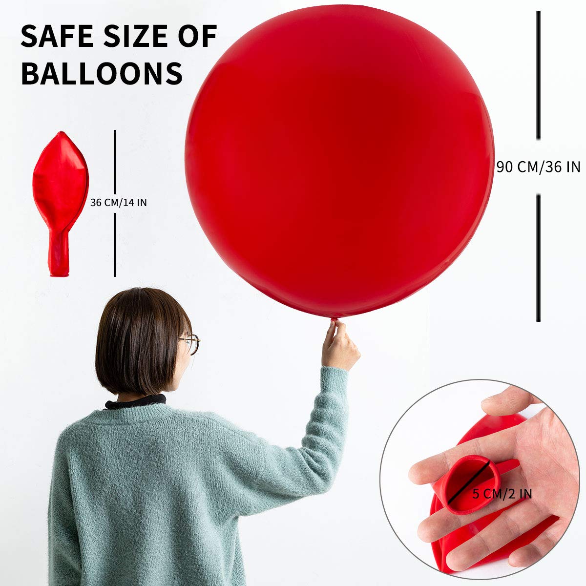 36 Inch Large Round Gold Thick Giant Latex Balloons - 6 Pack for Birthday Party, Wedding, Baby Shower & Event Decorations - Premium Quality Party Supplies