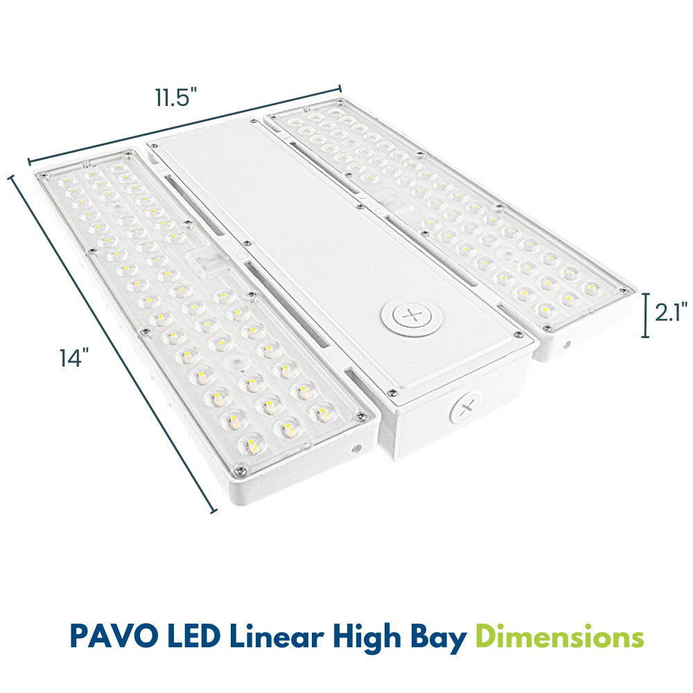 PAVO II LED High Bay Light 155W - 3 Watts Selectable, 22,750 Lumens, 277-480V, 5000K/4000K Color Temperature - Energy Efficient Replacement for 400W Metal Halide - Perfect for Warehouses, Factories, and Industrial Spaces