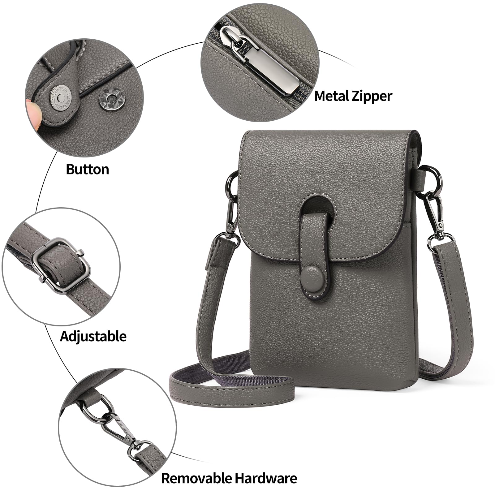 Genuine Leather Crossbody Phone Bag for Women with Card Slots - Perfect for Travel & Daily Use