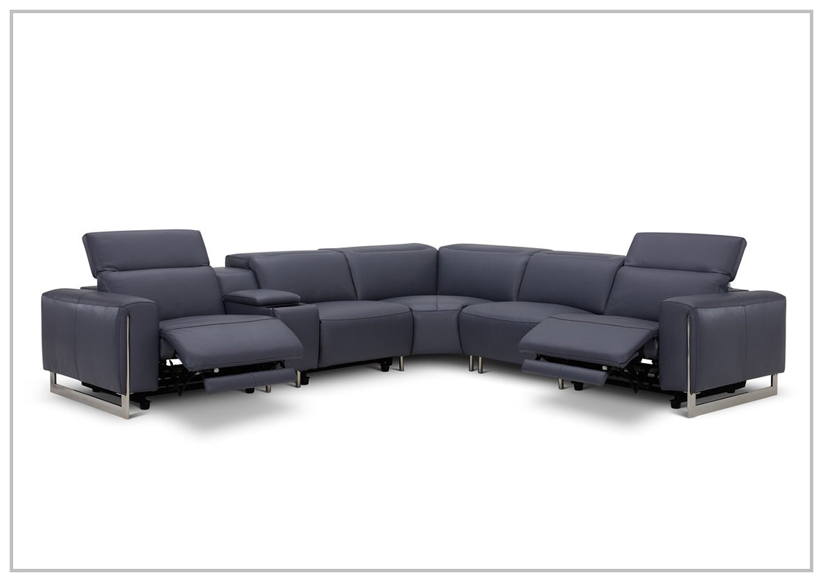 Gio Italia Picasso 6-Piece Motion Recliner Sectional Sofa Set with Power Recline & Cup Holders - Modern L-Shaped Living Room Furniture for Home Theater & Family Gatherings