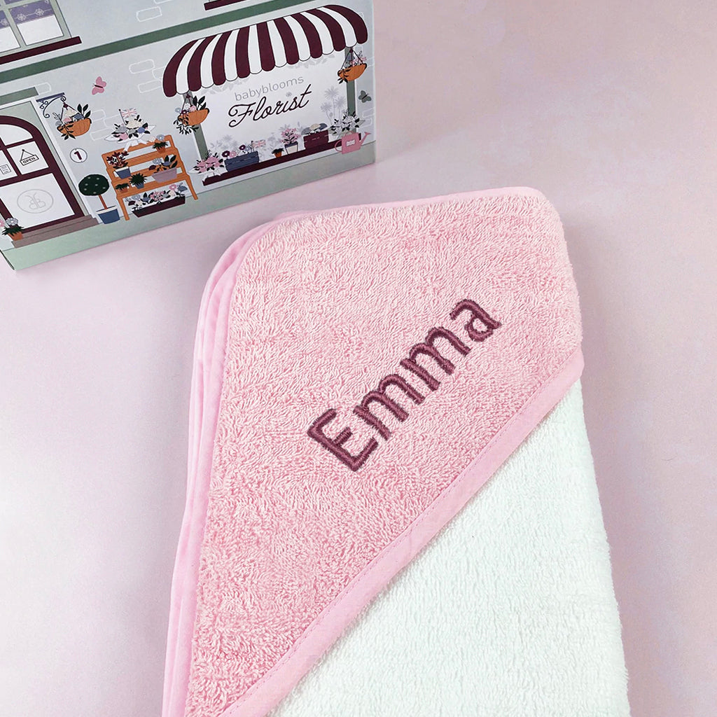 Personalized Pink Baby Hooded Tower - Soft & Absorbent Infant Bath Towel for Newborns, Toddlers - Perfect for Bath Time, Swimming & Photo Shoots