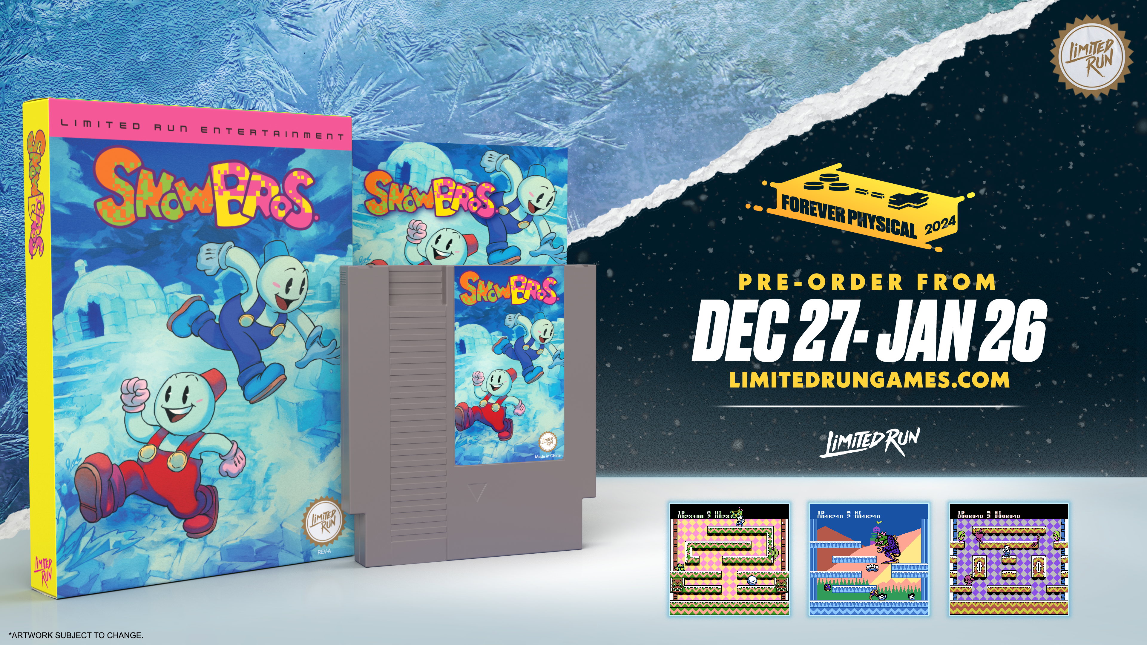 Snow Bros. Classic 8-Bit Retro Video Game - Fun Arcade Style Adventure for Nintendo NES & PC Gaming Enthusiasts | Perfect for Nostalgic Gaming Nights & Retro Game Collections