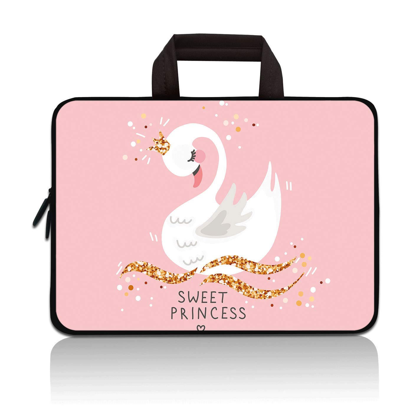 11-12.5 Inch Laptop Sleeve Case for MacBook Air, Chromebook, Ultrabook & Tablets - Lightweight Neoprene Protective Cover Fits Apple, Samsung, Acer, HP, Dell, Lenovo, Asus (Pink Swan) - Perfect for Travel, School & Office Use