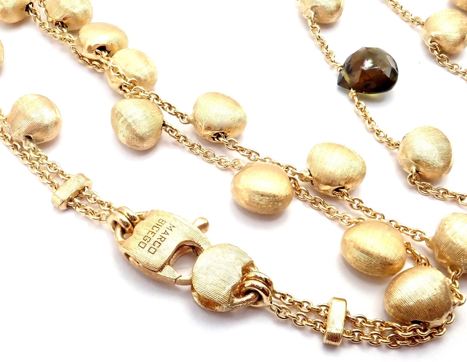 Authentic Marco Bicego 18k Yellow Gold Confetti Diamond Topaz Tassel Necklace - Elegant Statement Jewelry for Weddings, Parties & Special Occasions