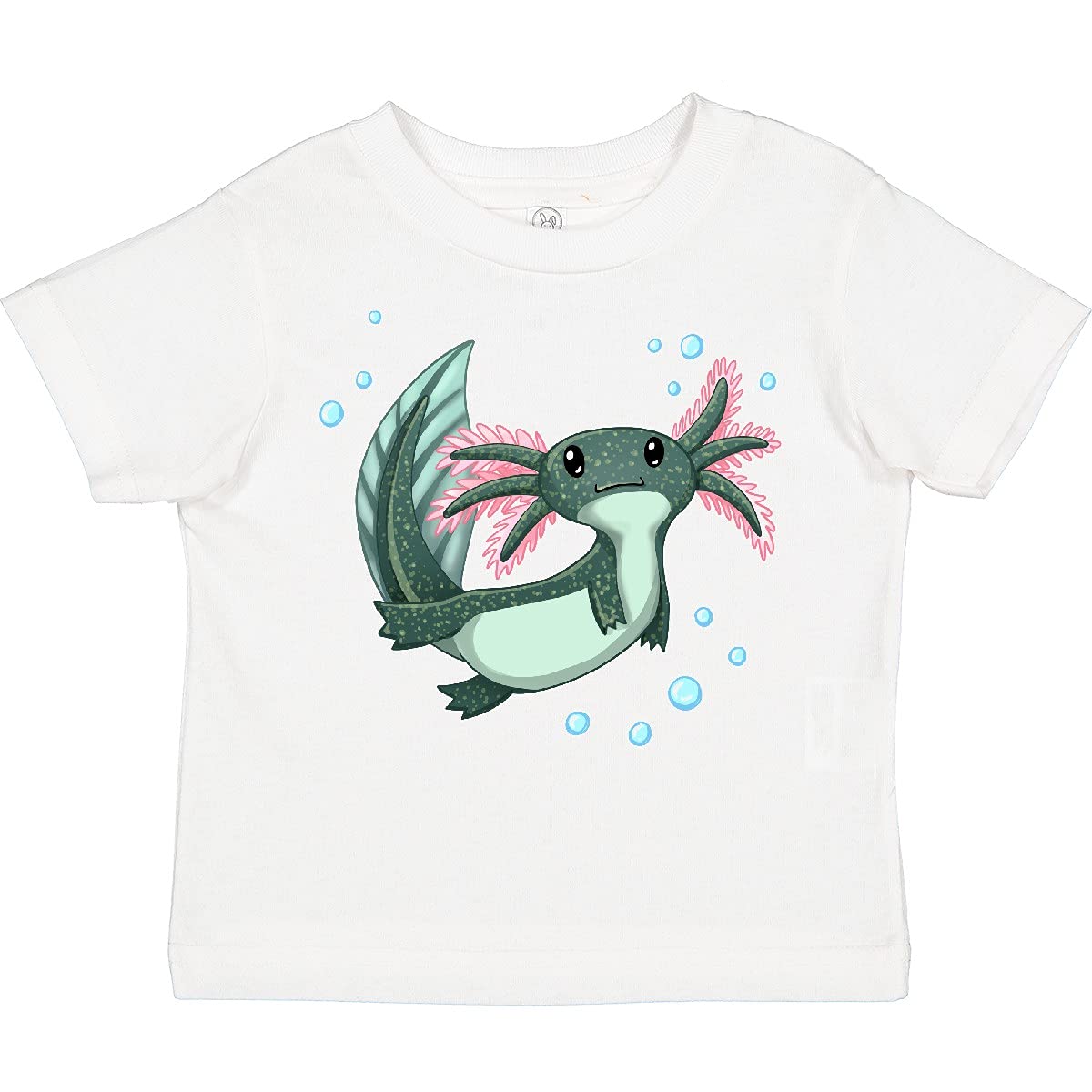 Cute Axolotl Swimming with Bubbles Toddler T-Shirt - Soft Cotton Kids Tee for Boys & Girls - Perfect for Playdates, Birthday Parties & Casual Wear