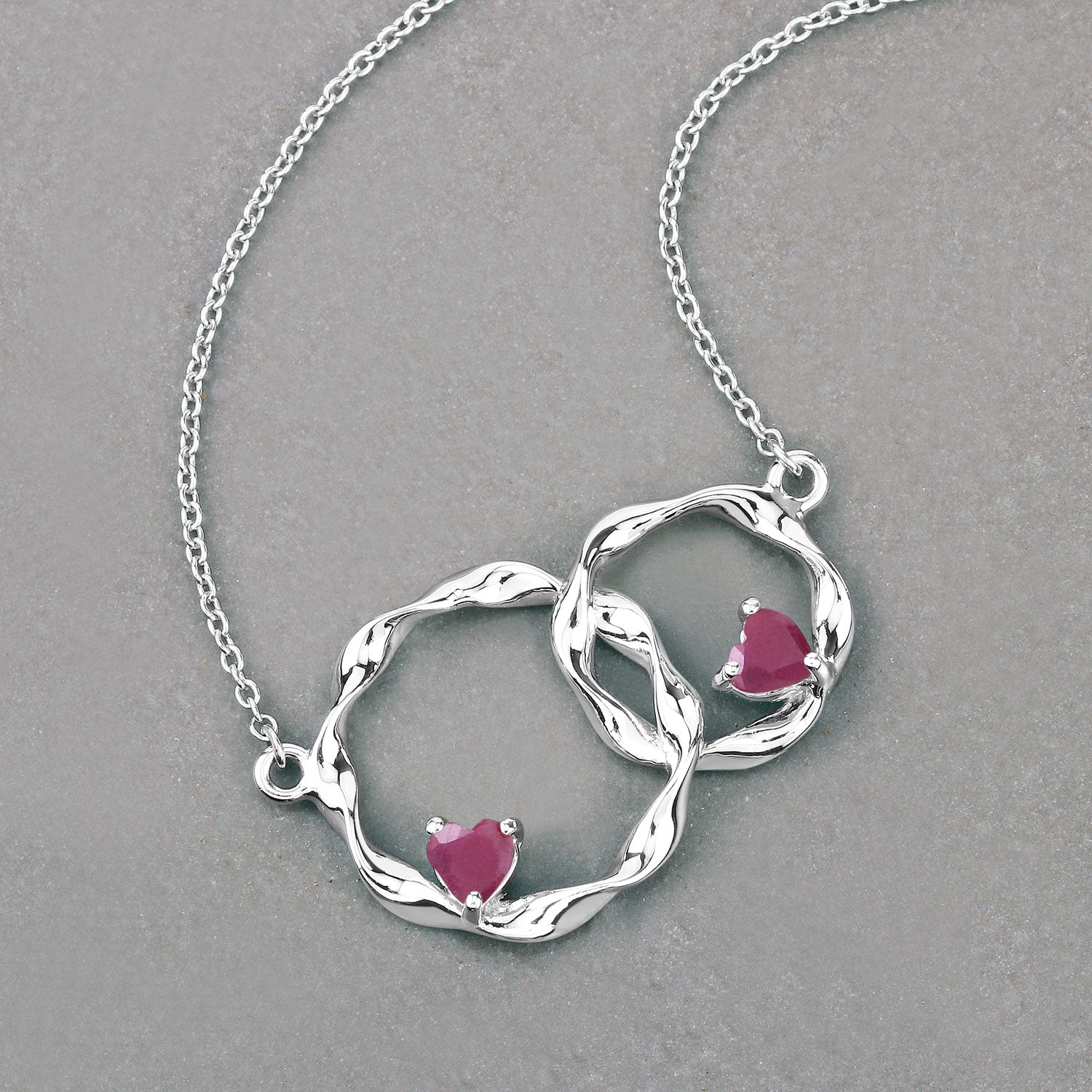 Genuine Ruby Infinity Pendant Necklace for Women - 925 Sterling Silver Elegant Jewelry Gift for Anniversary, Valentine's Day & Special Occasions