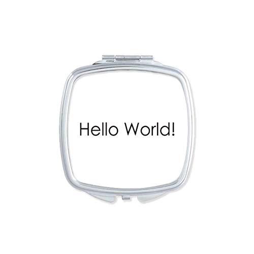 DIYthinker Programmer Hello World Mirror - Portable Compact Double-Sided Glass Makeup Mirror for Travel, Office & Home Use