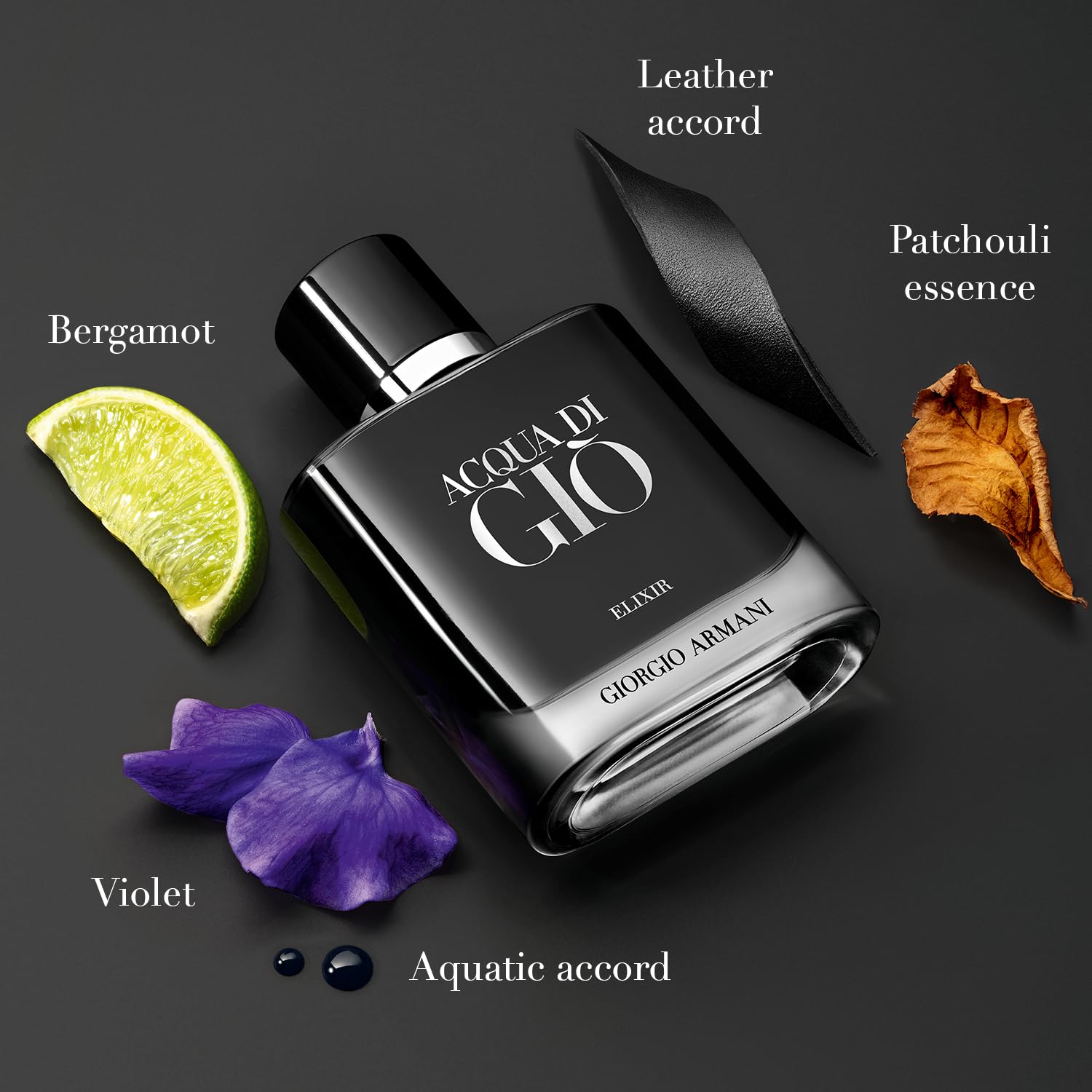 Armani Beauty Acqua di Giò Elixir Cologne for Men - Woody & Earthy Fragrance with Violet, Leather & Marine Notes - 1.6 Fl Oz - Perfect for Date Nights, Office Wear & Special Occasions