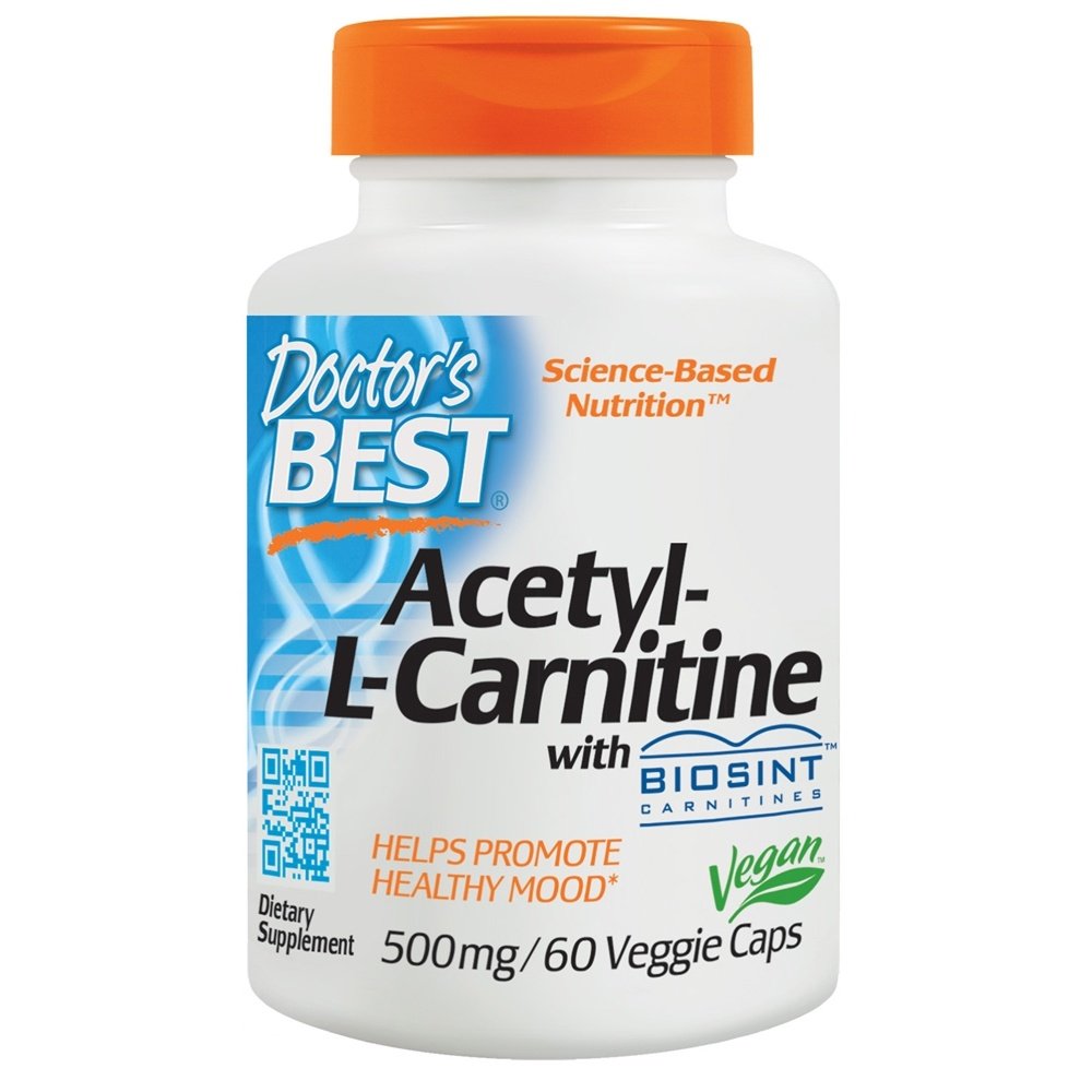 Doctor's Best Acetyl L-Carnitine 500mg with Biosint Carnitines - 60 Vegan Capsules for Energy, Brain Function & Weight Management - Supports Metabolism & Cognitive Health