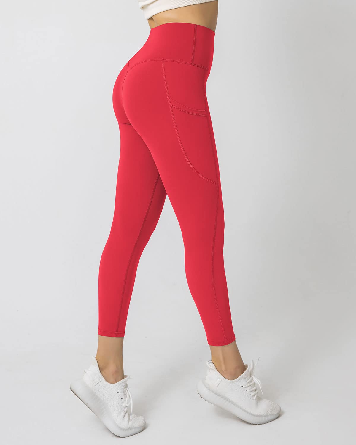 Women's High Waisted Yoga Pants with Pockets - Tummy Control Workout Leggings for Running, Gym & Lounge Wear