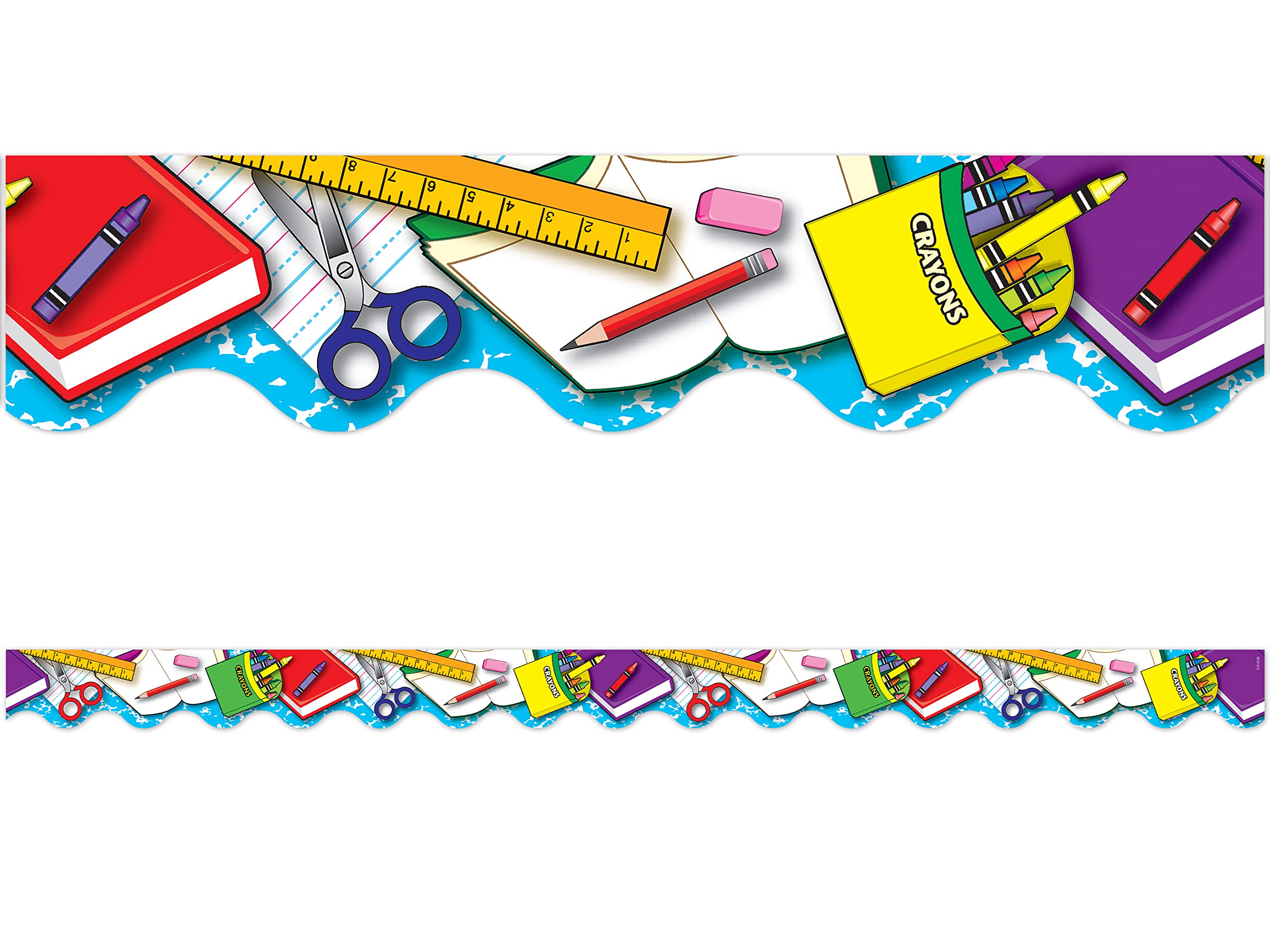 Teacher Created Resources Multi-Color School Tools Border Trim (4126) - Perfect for Classroom Bulletin Boards, Homeschool Decor & Teacher Supplies