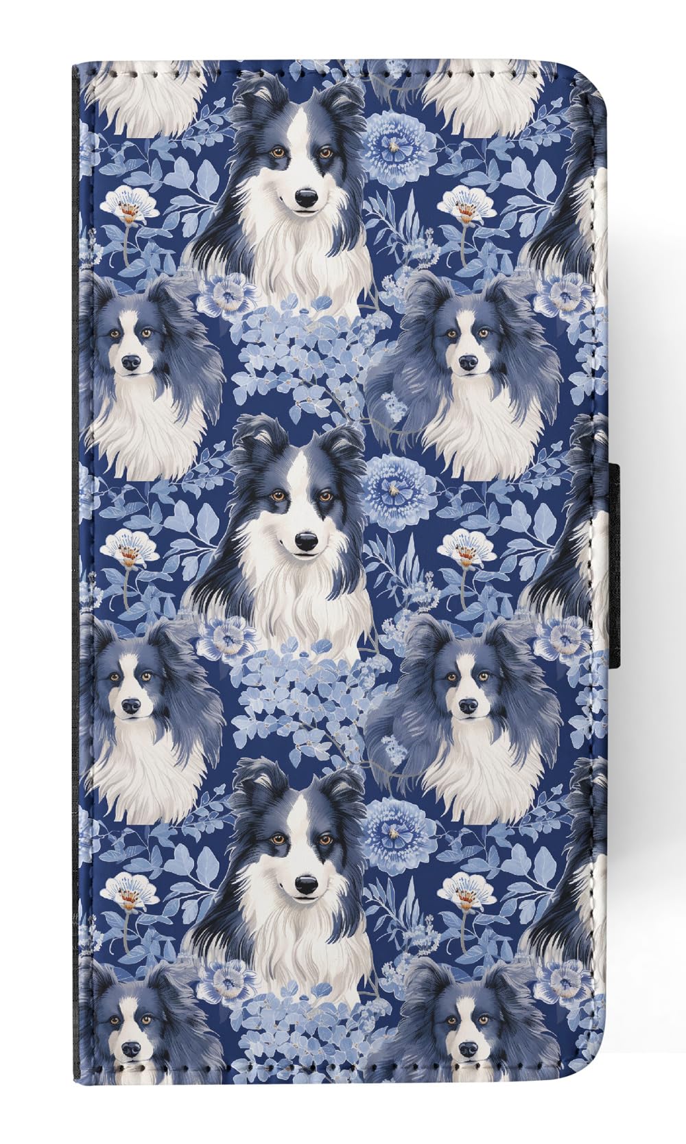 Shetland Sheepdog Puppy Dog Pattern Faux Leather Flip Wallet Phone Case for Apple iPhone 14 Pro - Perfect for Dog Lovers & Everyday Use