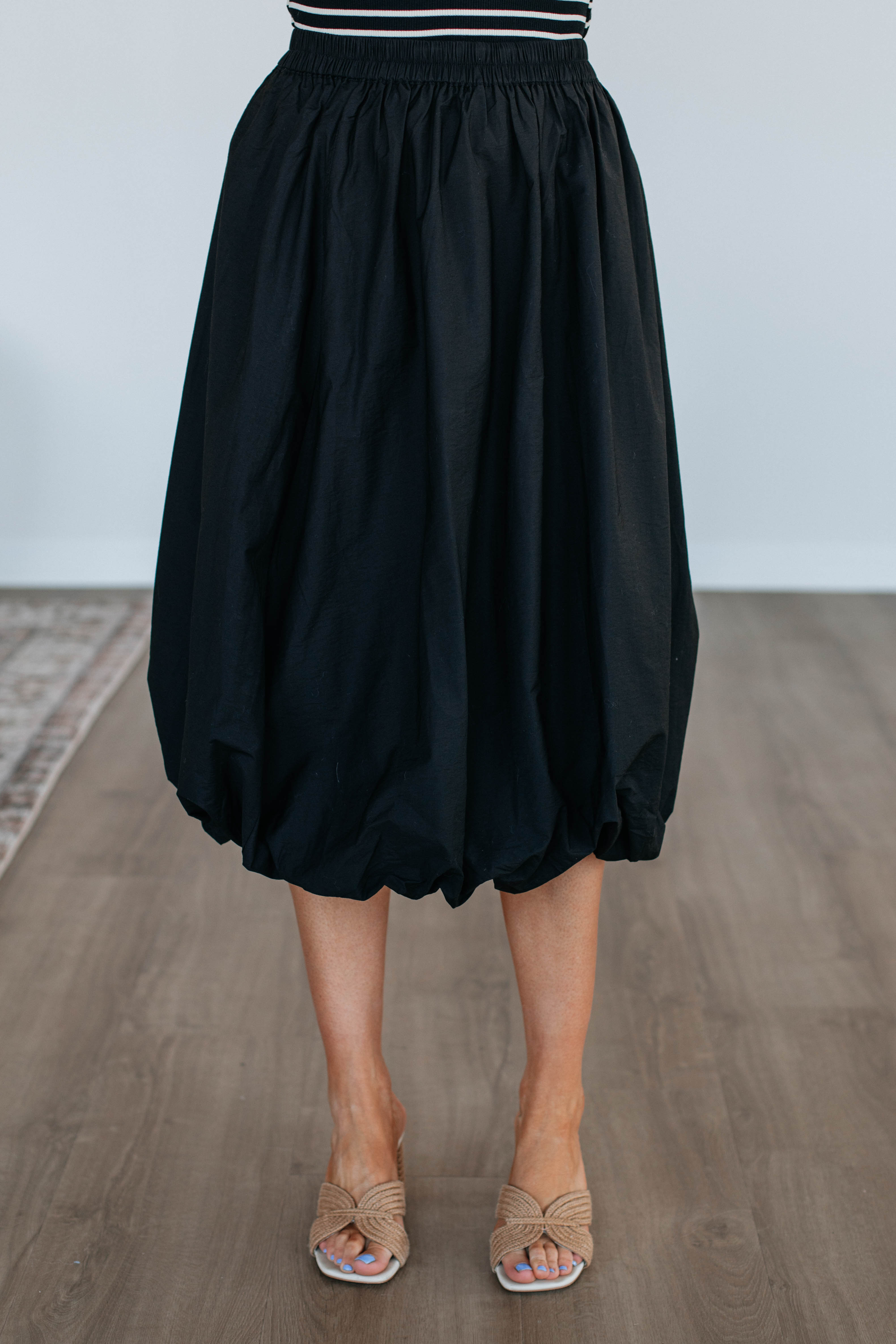 Mikala Midi Skirt for Women - Elegant Black Flowy Skirt for Casual & Office Wear | Perfect for Work, Dates & Special Occasions