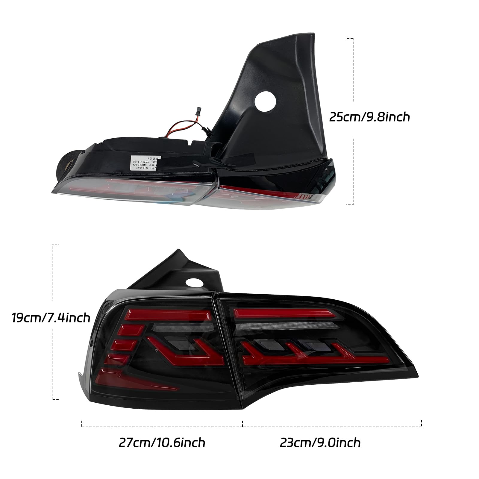 Smoked LED Tail Lights for Tesla Model 3 & Model Y (2017-2021) - Sequential Turn Signal DRL Taillight Assembly Pair (Left & Right) - Upgrade Your Tesla's Style & Safety for Night Driving & Enhanced Visibility