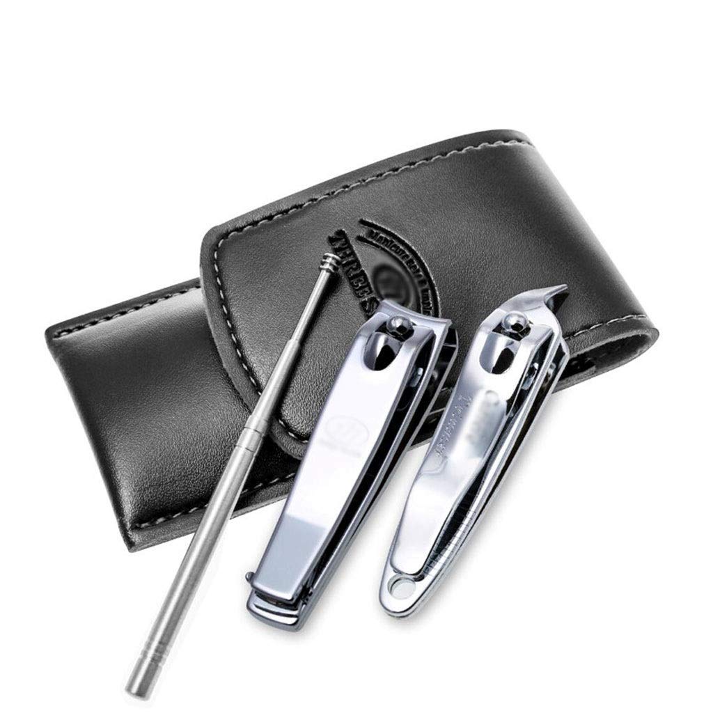 Professional Stainless Steel Nail Clippers Set - 3Pcs Manicure & Pedicure Kit with Sharp Toenail & Fingernail Clippers & Scissors - Perfect for Home Grooming, Travel Essentials & Salon Professional Use