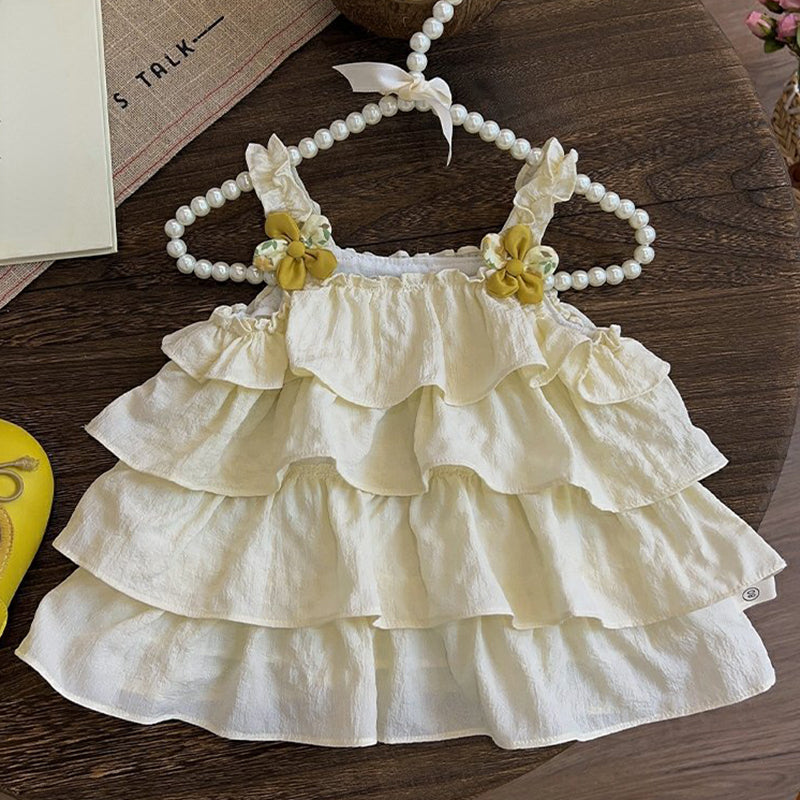 Adorable Baby Girl Floral Suspenders Pants Outfit Set - Perfect for Photoshoots, Parties & Special Occasions