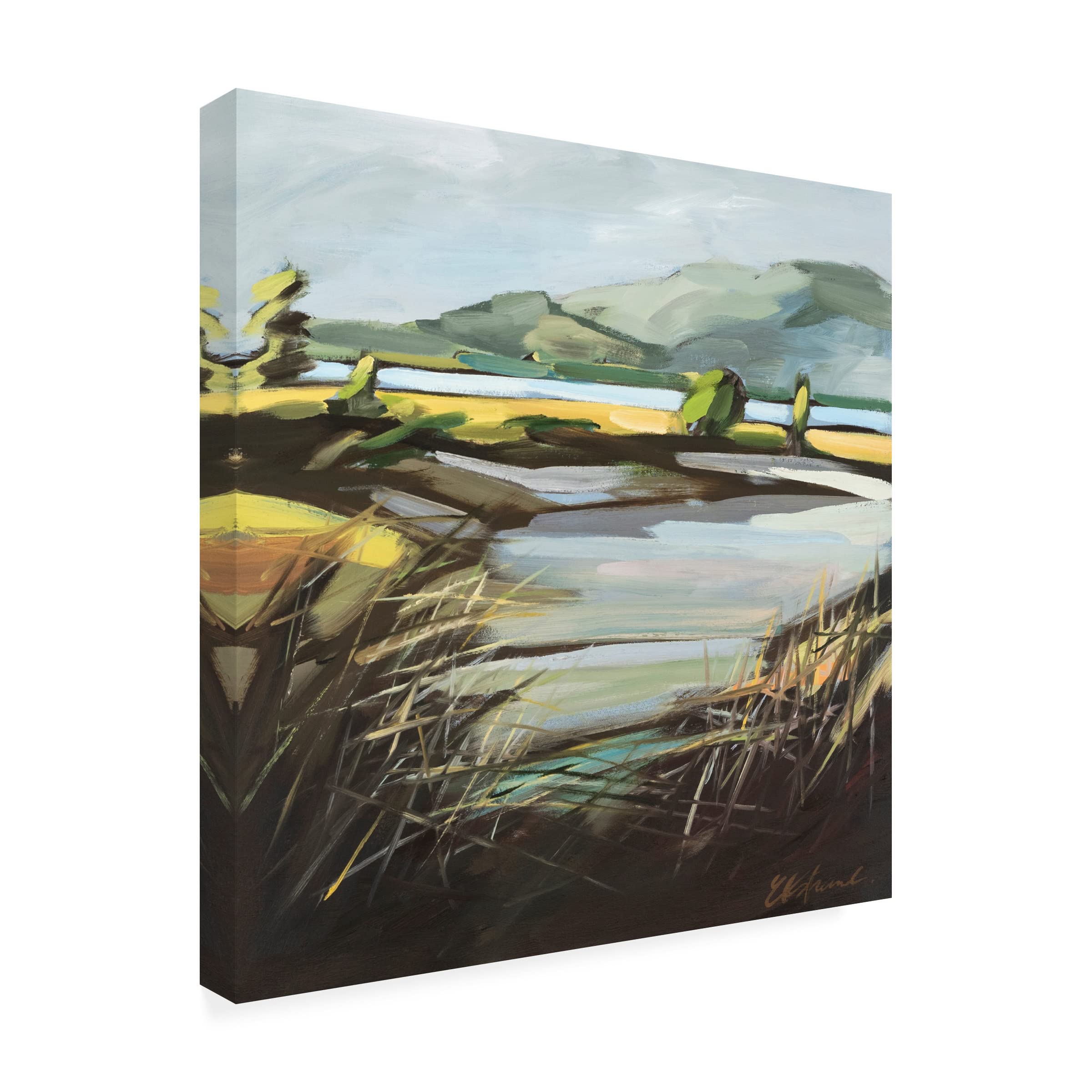 Trademark Fine Art 'Pantano' Canvas Wall Art by Kris Ekstrand - Stunning Landscape Painting for Living Room, Bedroom & Office Decor