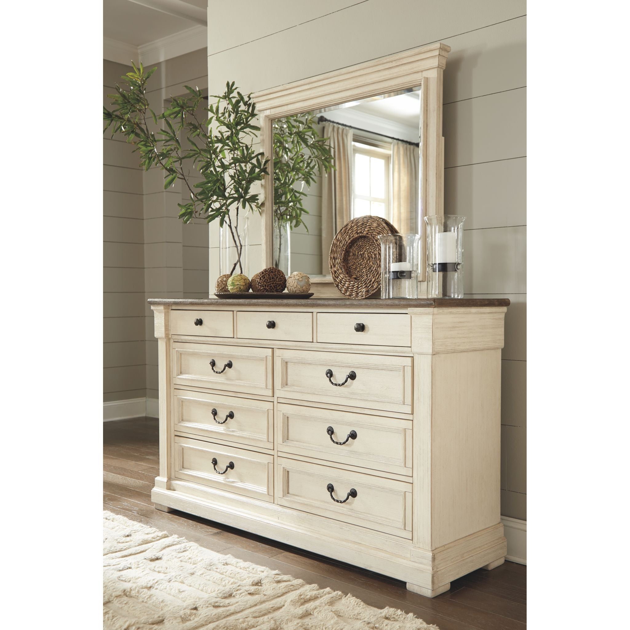 Bolanburg 6-Drawer Dresser with Mirror - Modern Bedroom Furniture for Storage & Organization - Perfect for Master Bedroom, Guest Room, or Nursery