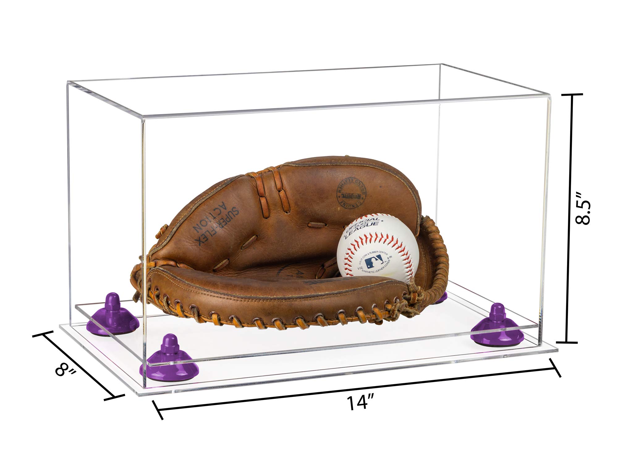 Acrylic Full Size Baseball Catcher's Glove Display Case - Clear Protective Box for Collectible Sports Memorabilia - Perfect for Showcasing in Home, Office, or Sports Fan Cave