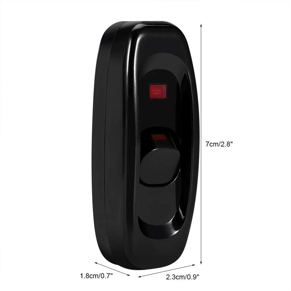 Inline Cord Switch On/Off Button - 250V 10A Rocker Switch with LED Indicator for Table Lamps, Desk Lights & Bedroom Appliances - Perfect for Home, Office & Dorm Room Lighting Control