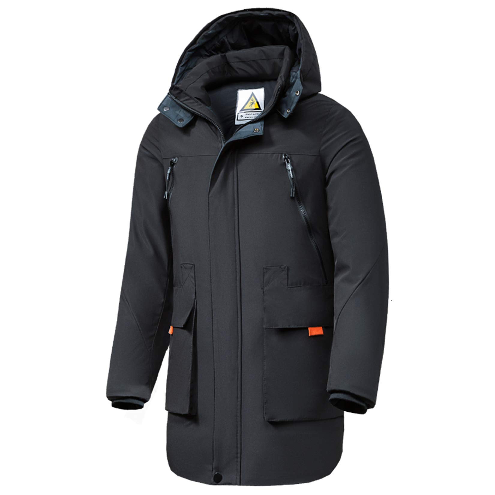 **Men's Winter Camouflage Hooded Parka Coat - Warm Thick Long Jacket for Outdoor Activities & Casual Wear**    **Use Scenarios:** Perfect for hiking, camping, hunting, or everyday winter fashion.