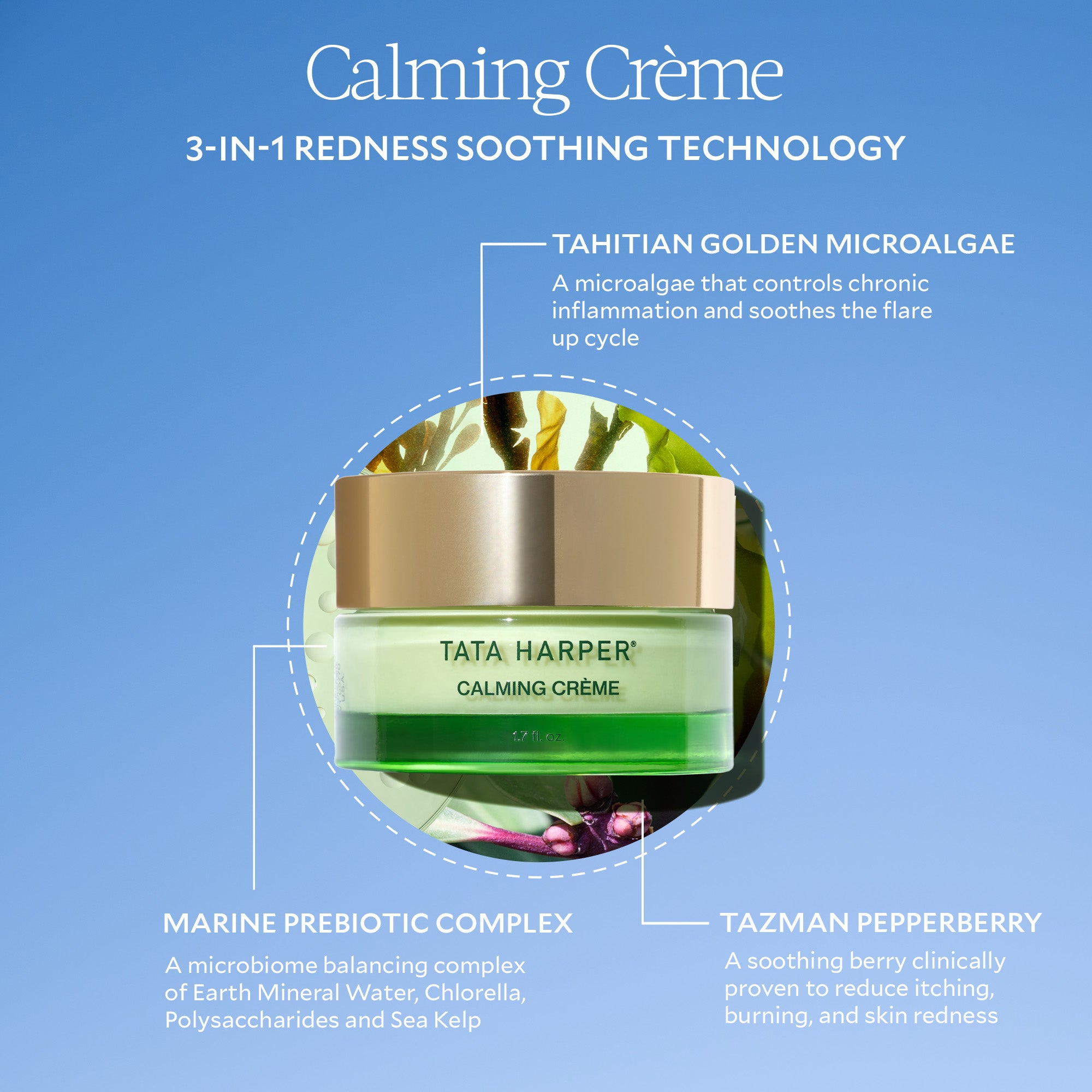Tata Harper Calming Crème - Soothing Face Moisturizer for Sensitive Skin | Hydrating & Anti-Redness | Perfect for Daily Skincare Routine & Post-Treatment Care