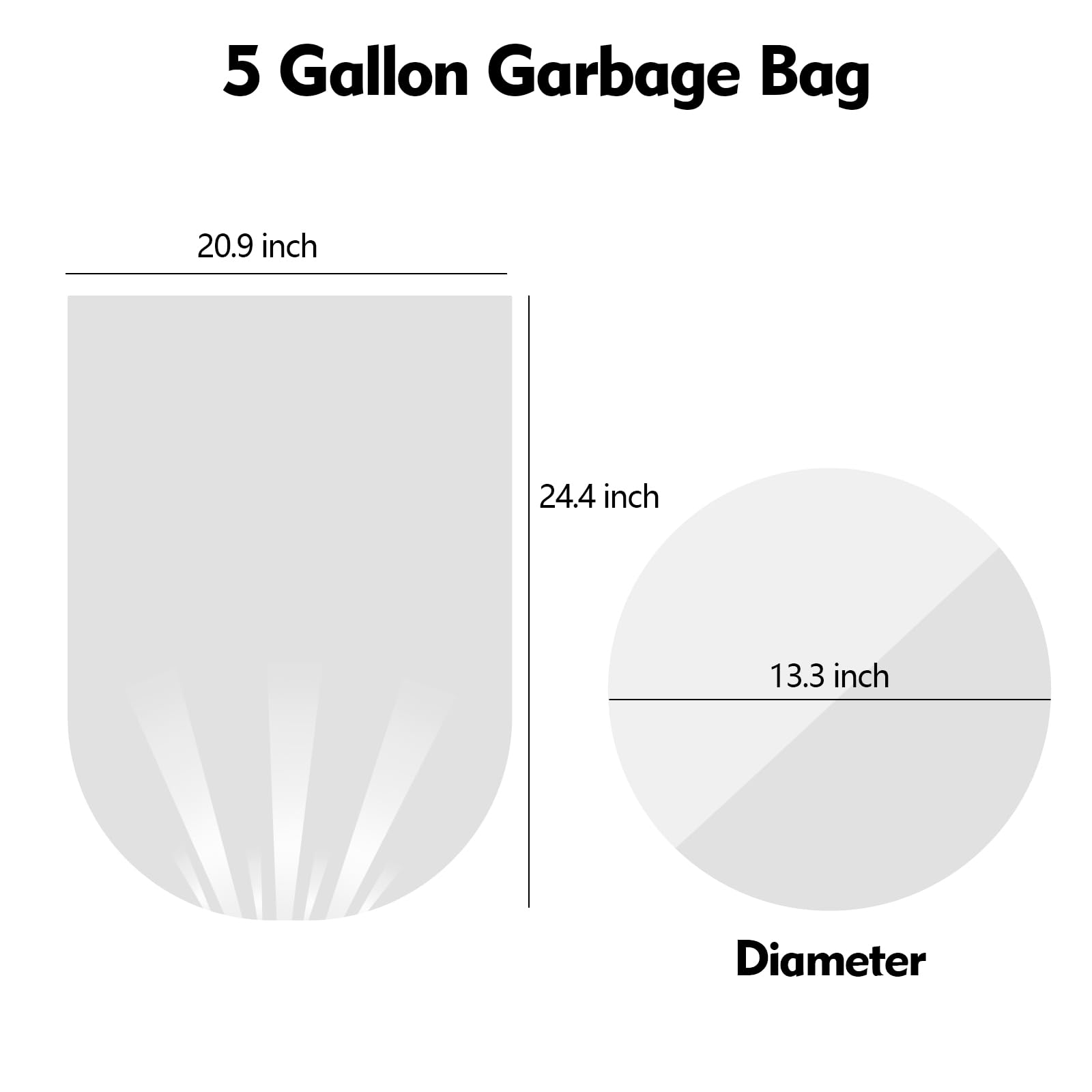 Yuright 5 Gallon Drawstring Trash Bags - Small Clear Garbage Bags with Handles (4 Rolls/220 Counts) - Perfect for Kitchen, Bathroom, Office & Car Waste Disposal