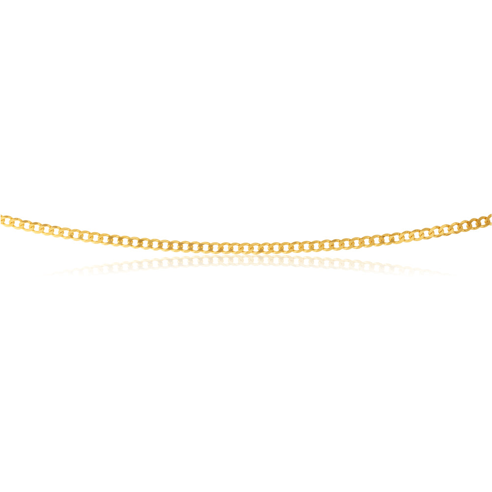 9ct Yellow Gold 50cm Curb Chain Necklace for Men & Women - Durable & Stylish Jewelry for Everyday Wear, Gifts & Special Occasions