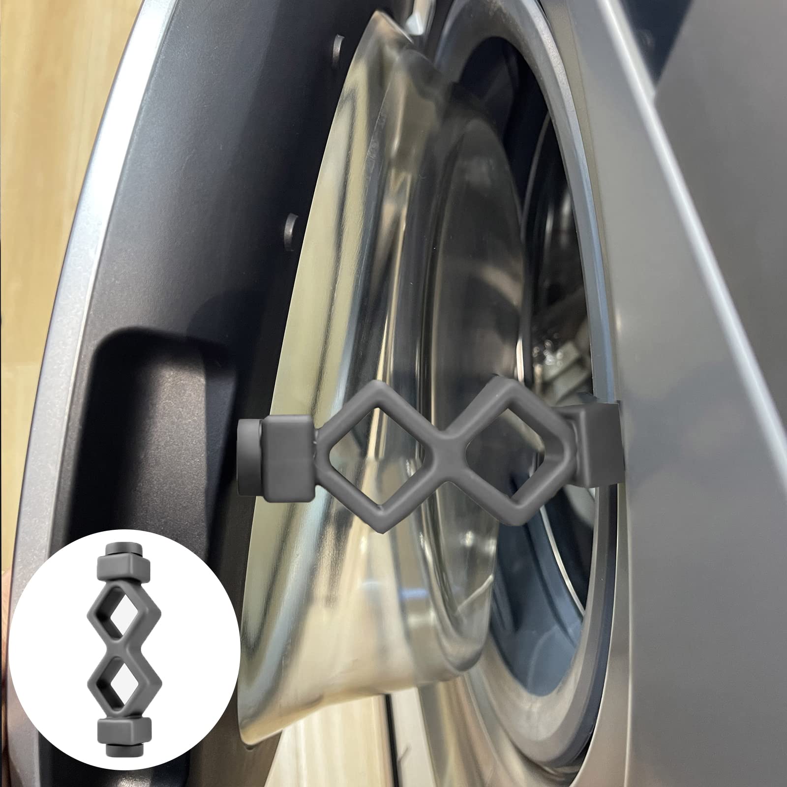 Washer Door Prop for Front Load Washing Machines - Magoog Grey Washer Door Holder to Keep Washer Open & Dry, Prevent Mold & Odors - Perfect for Laundry Rooms, Basements & Apartments