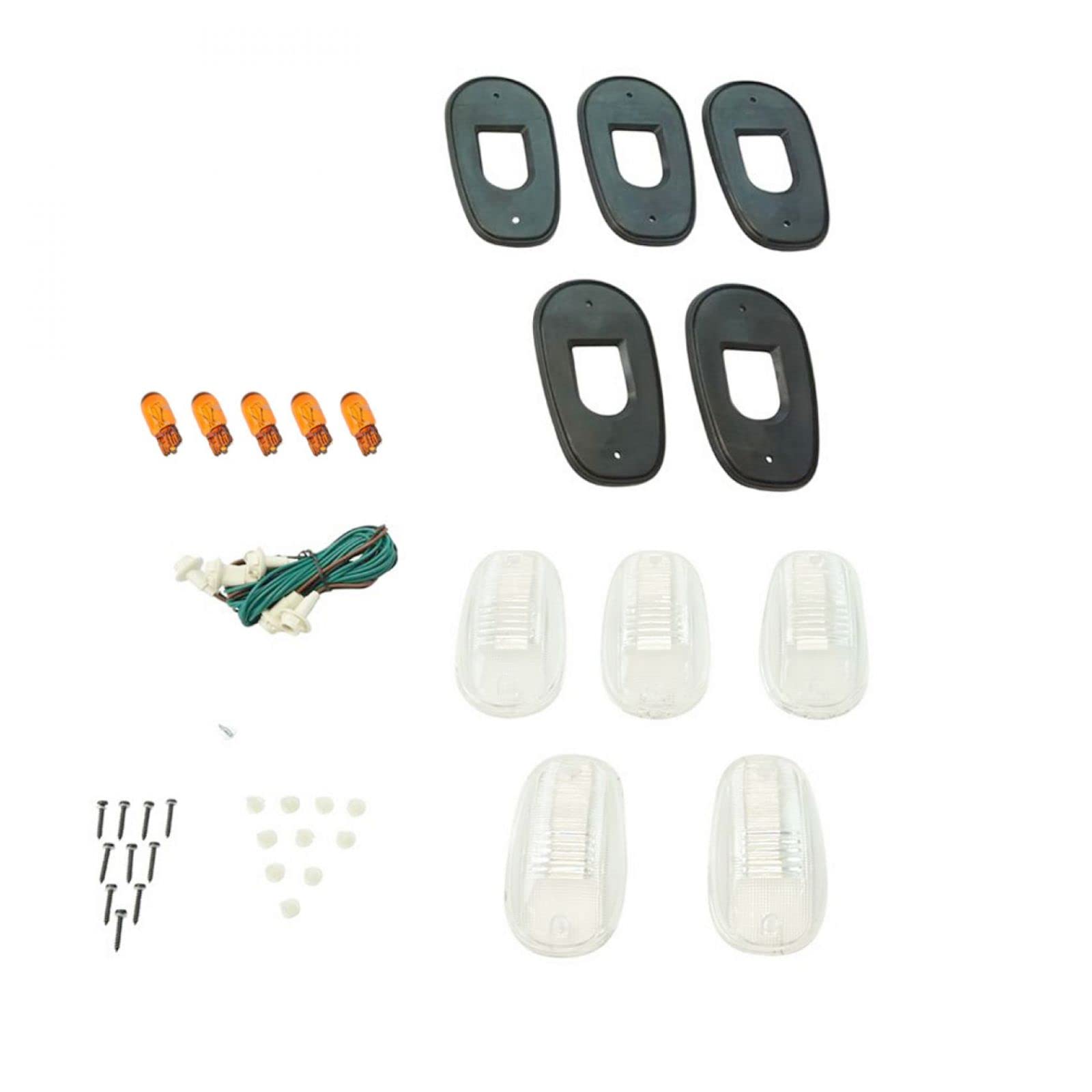 5-Piece Cab Roof Clearance Light Kit for Dodge Ram Pickup Trucks - LED Marker Lamps for Enhanced Night Visibility & Off-Road Safety (Perfect for Work Trucks, Camping & Towing)