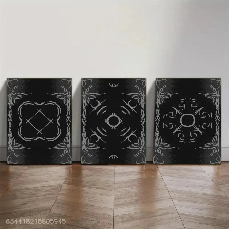 3-Piece Nordic and Asko Symbol Metal Wall Art - Ready to Hang Home Decor for Living Room, Bedroom, or Office