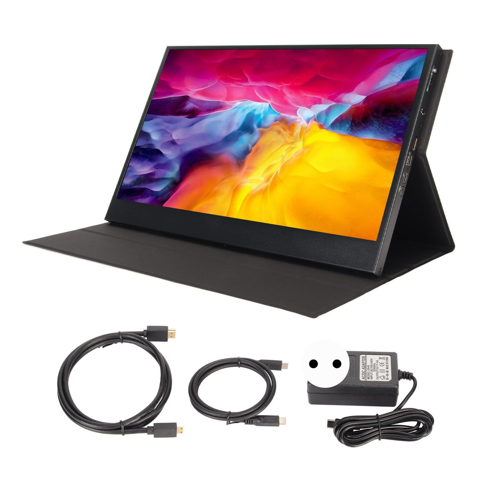 13.3 Inch Portable FHD 1920x1080P External Computer Monitor with HD Multimedia Interface & Dual Speakers - Plug and Play Gaming Display for PC/Laptop (European Plug) - Perfect for Work, Gaming, and Outdoor Presentations