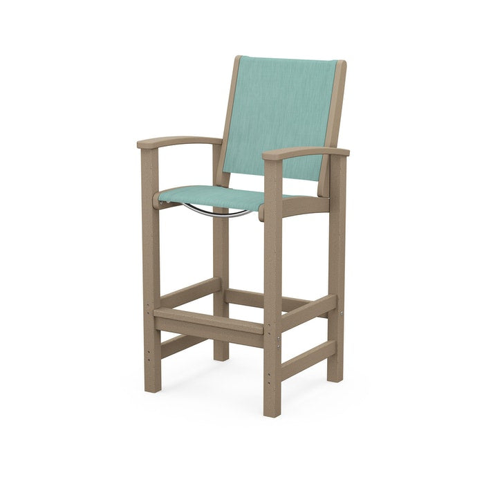POLYWOOD Coastal Bar Chair - Outdoor & Indoor Bar Stool, Weather-Resistant, Durable, Comfortable - Perfect for Patio, Deck, Kitchen, and Poolside Use