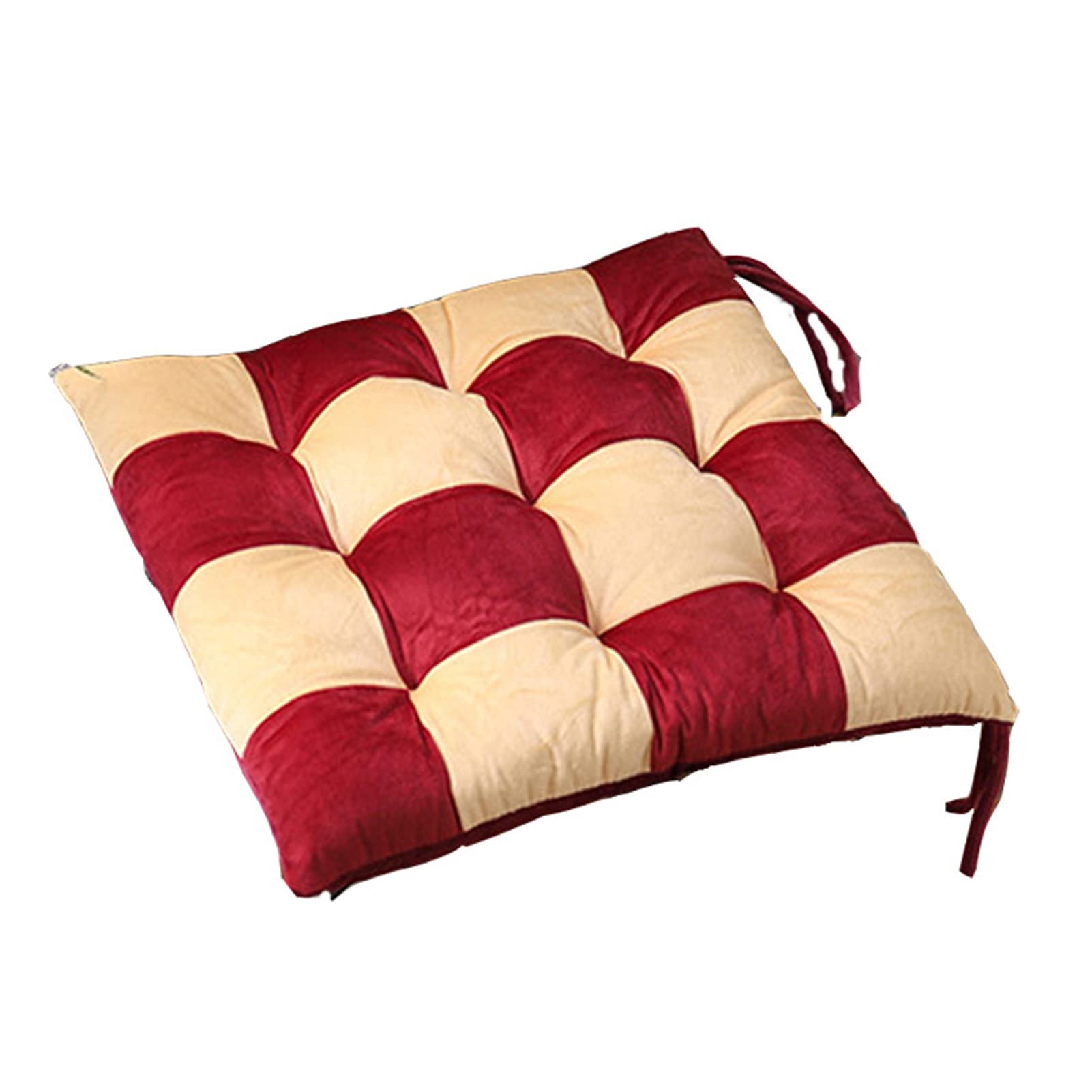 EEUK Chair Cushions 40x40cm Red - Comfortable Seat Pads for Dining Chairs, Office Chairs & Garden Furniture - Indoor/Outdoor Floor Cushion Pillow - Perfect for Home, Patio, and Workspace Comfort