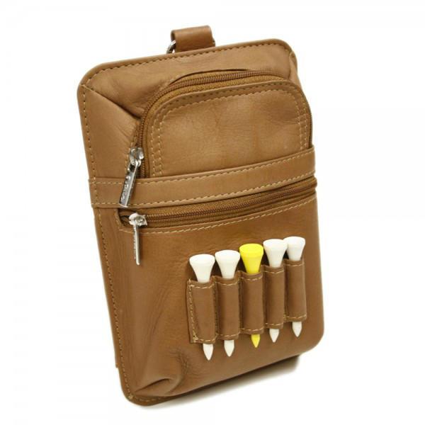 Premium Piel Leather Golf Pouch - All-in-One Golf Accessory Organizer for Balls, Tees & Valuables | Perfect for Golfers & Country Club Members