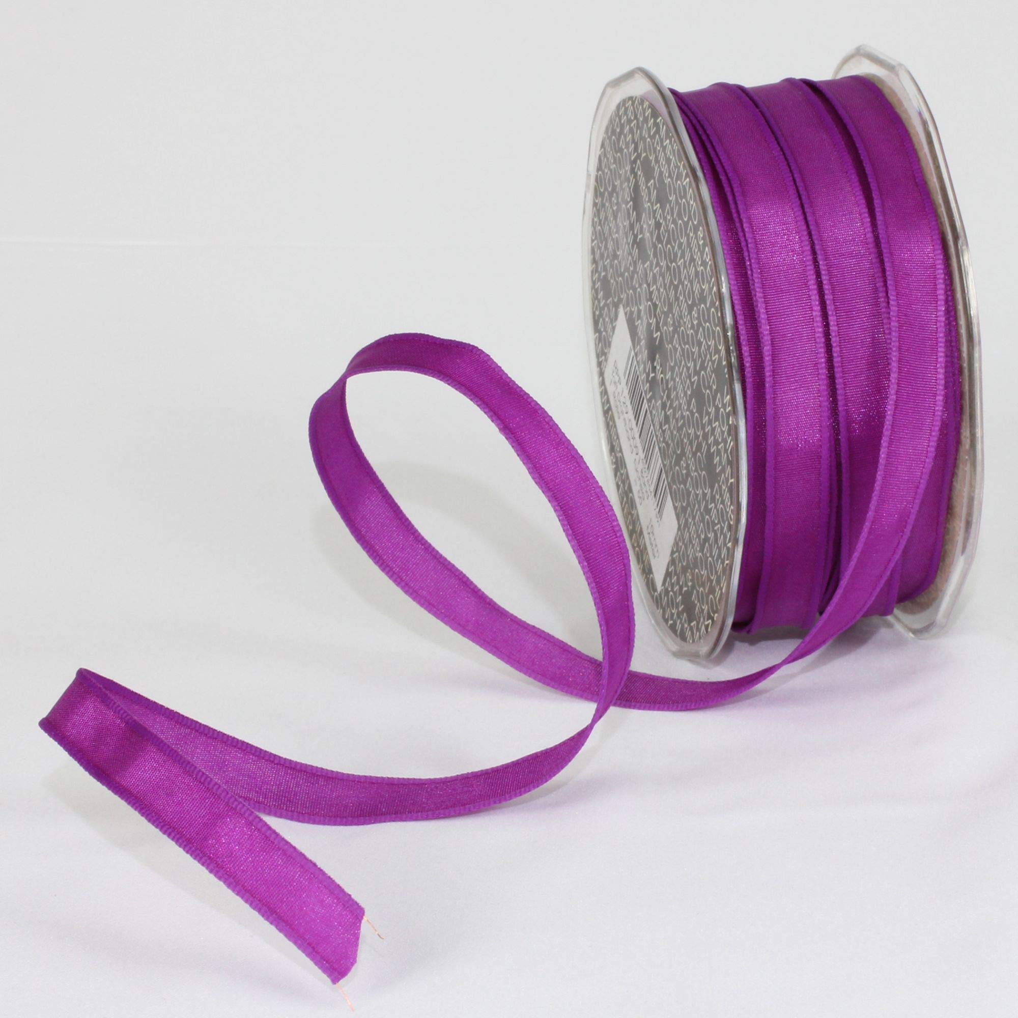 Purple Taffeta Wired Craft Ribbon - 9.5mm x 108 Yards (100m) for Gift Wrapping, Floral Arrangements & DIY Decorations