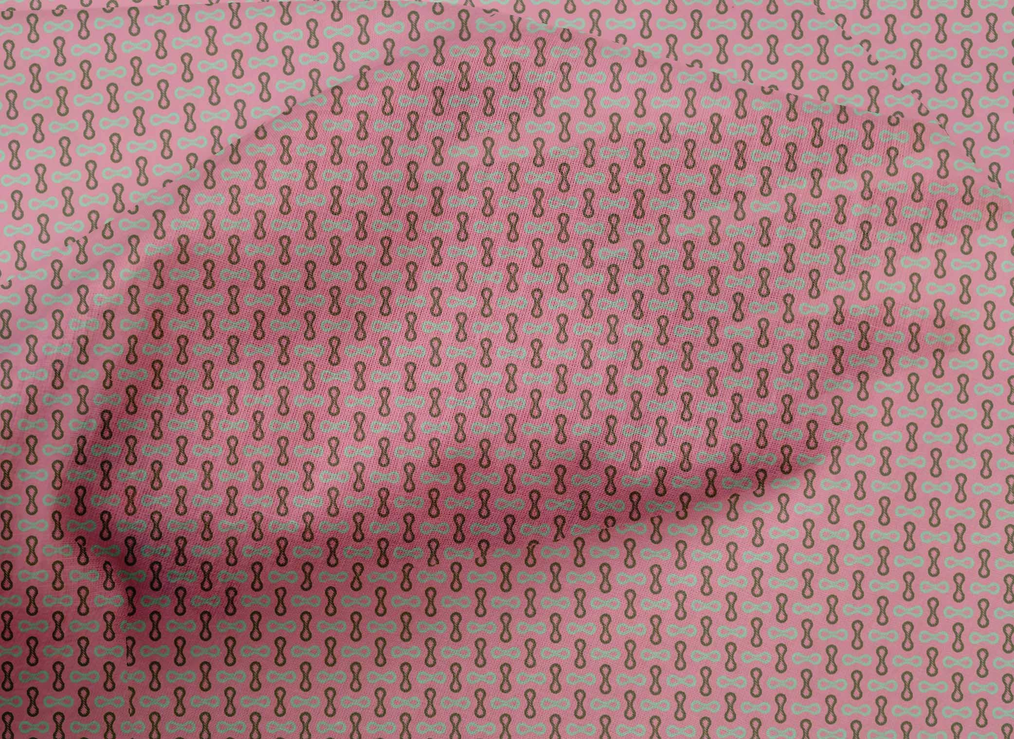 oneOone Cotton Poplin Pink Geometric Print Fabric by The Yard - 42 Inch Wide Soft Dress Material for DIY Clothing, Quilting & Home Decor Projects